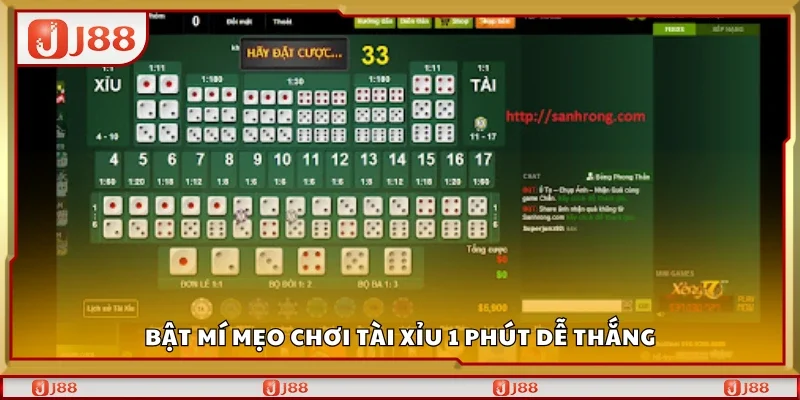 Các mẹo chơi tài xỉu 1 phút dễ thắng