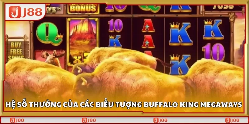 Hệ số thưởng của các biểu tượng Buffalo King Megaways J88