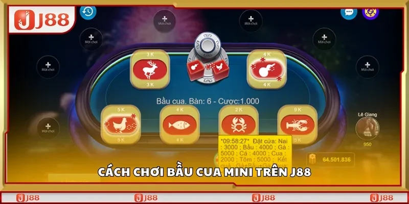 Hướng dẫn chơi Bầu cua mini trên J88