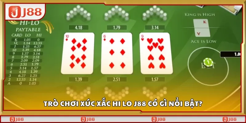 Trò chơi xúc xắc Hi Lo J88 có gì nổi bật?